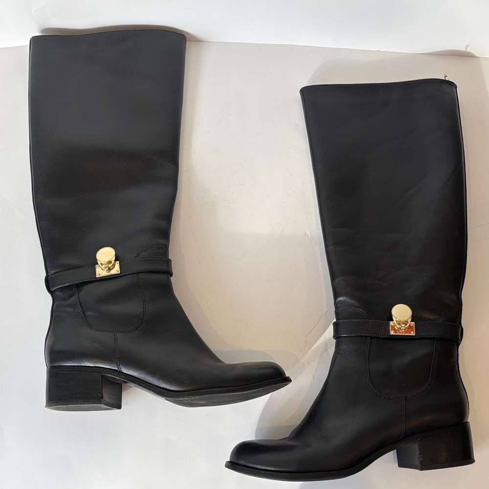 Michael Kors Hamilton Black Leather boots 8M